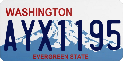 WA license plate AYX1195