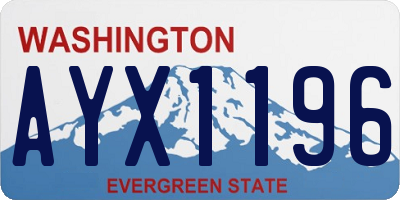 WA license plate AYX1196