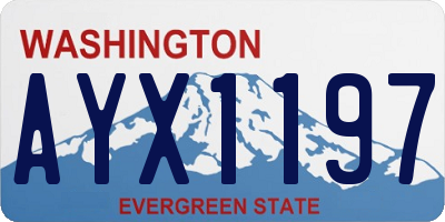 WA license plate AYX1197