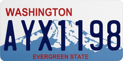 WA license plate AYX1198