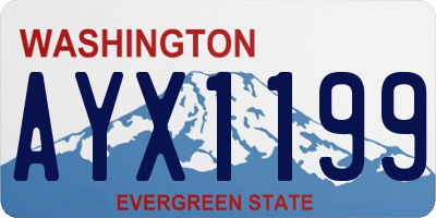 WA license plate AYX1199