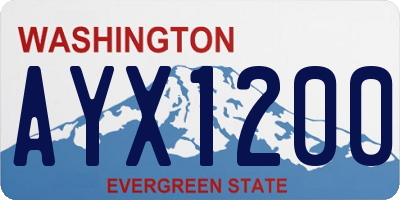 WA license plate AYX1200