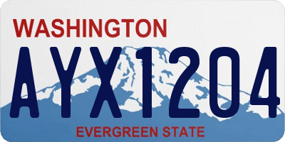 WA license plate AYX1204