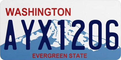 WA license plate AYX1206