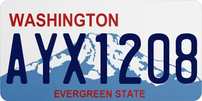 WA license plate AYX1208