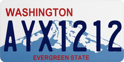 WA license plate AYX1212