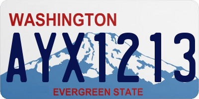 WA license plate AYX1213