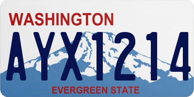 WA license plate AYX1214