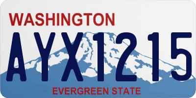 WA license plate AYX1215