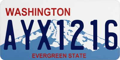 WA license plate AYX1216