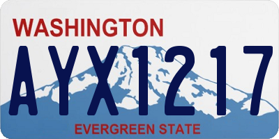 WA license plate AYX1217