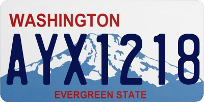 WA license plate AYX1218