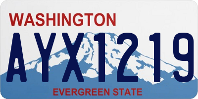 WA license plate AYX1219