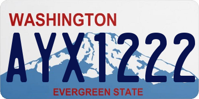 WA license plate AYX1222