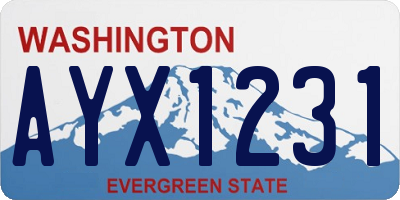 WA license plate AYX1231