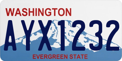 WA license plate AYX1232