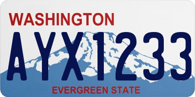 WA license plate AYX1233