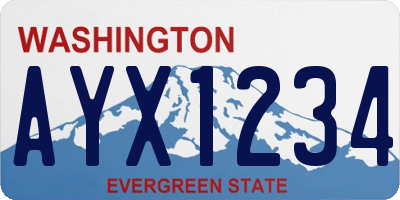 WA license plate AYX1234