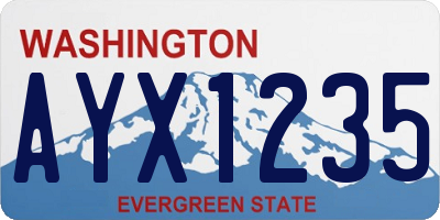 WA license plate AYX1235