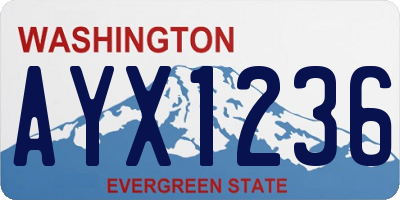 WA license plate AYX1236