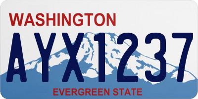 WA license plate AYX1237