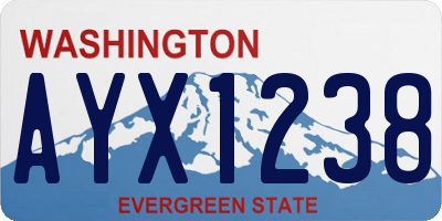 WA license plate AYX1238