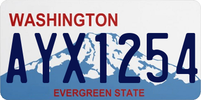 WA license plate AYX1254