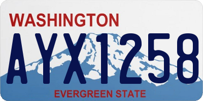 WA license plate AYX1258