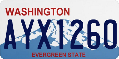 WA license plate AYX1260