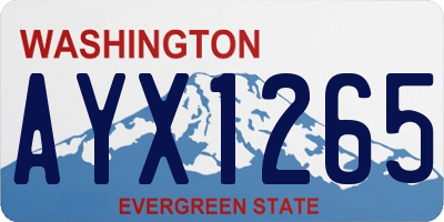 WA license plate AYX1265