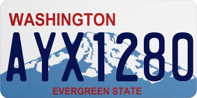 WA license plate AYX1280