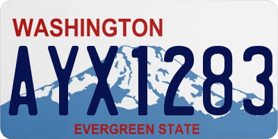 WA license plate AYX1283