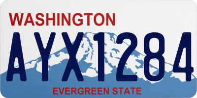 WA license plate AYX1284