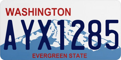 WA license plate AYX1285