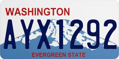 WA license plate AYX1292