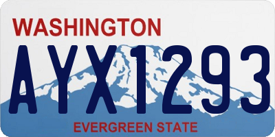 WA license plate AYX1293