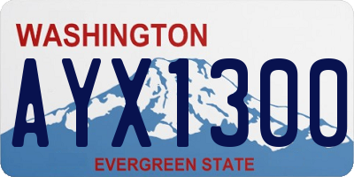 WA license plate AYX1300