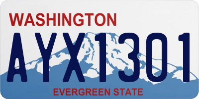 WA license plate AYX1301