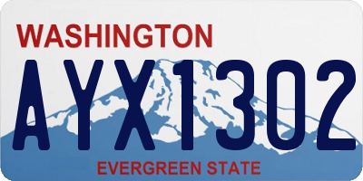 WA license plate AYX1302