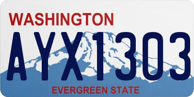 WA license plate AYX1303