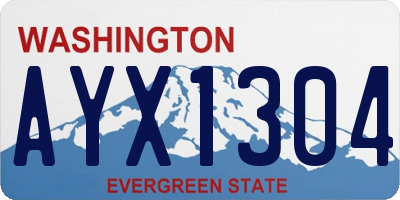 WA license plate AYX1304