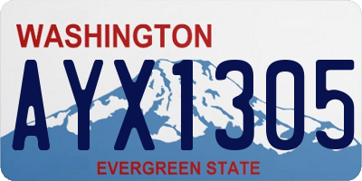 WA license plate AYX1305