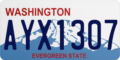 WA license plate AYX1307