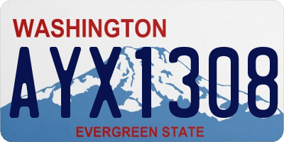 WA license plate AYX1308