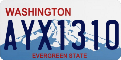 WA license plate AYX1310