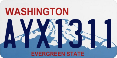 WA license plate AYX1311