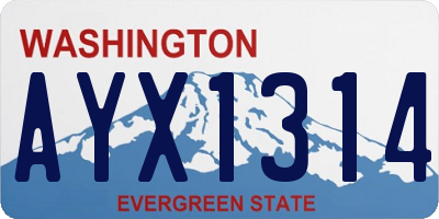 WA license plate AYX1314