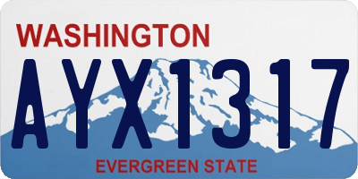 WA license plate AYX1317