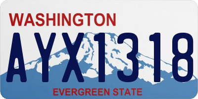 WA license plate AYX1318