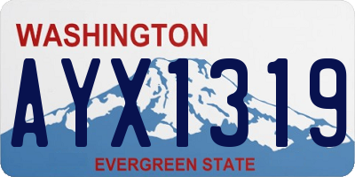 WA license plate AYX1319